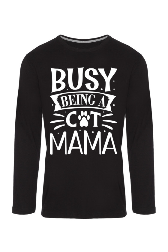 Koszulka Męska Longsleeve Busy Being A Cat Mama