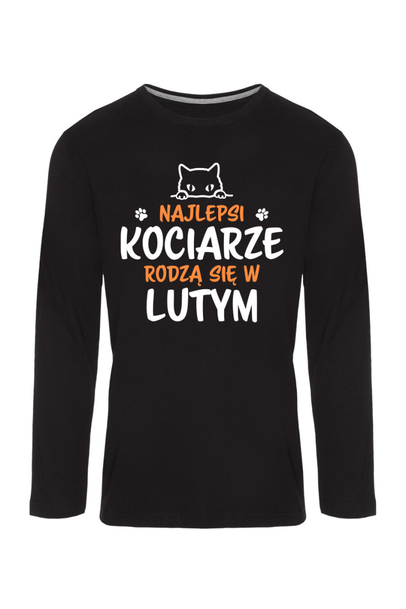 Koszulka Męska Longsleeve Najlepsi Kociarze Rodzą się w Lutym