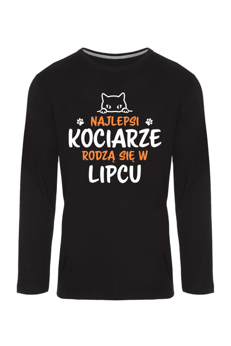 Koszulka Męska Longsleeve Najlepsi Kociarze Rodzą się w Lipcu