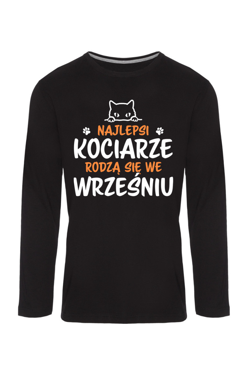 Koszulka Męska Longsleeve Najlepsi Kociarze Rodzą się we Wrześniu