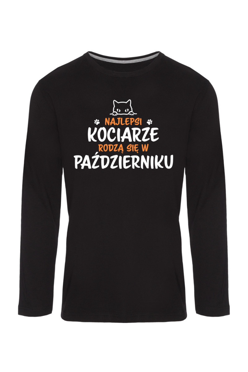 Koszulka Męska Longsleeve Najlepsi Kociarze Rodzą się w Październiku