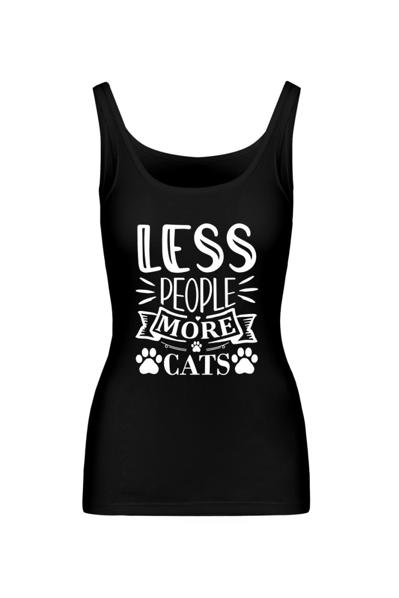 Koszulka Damska Tank Top Less People More Cats