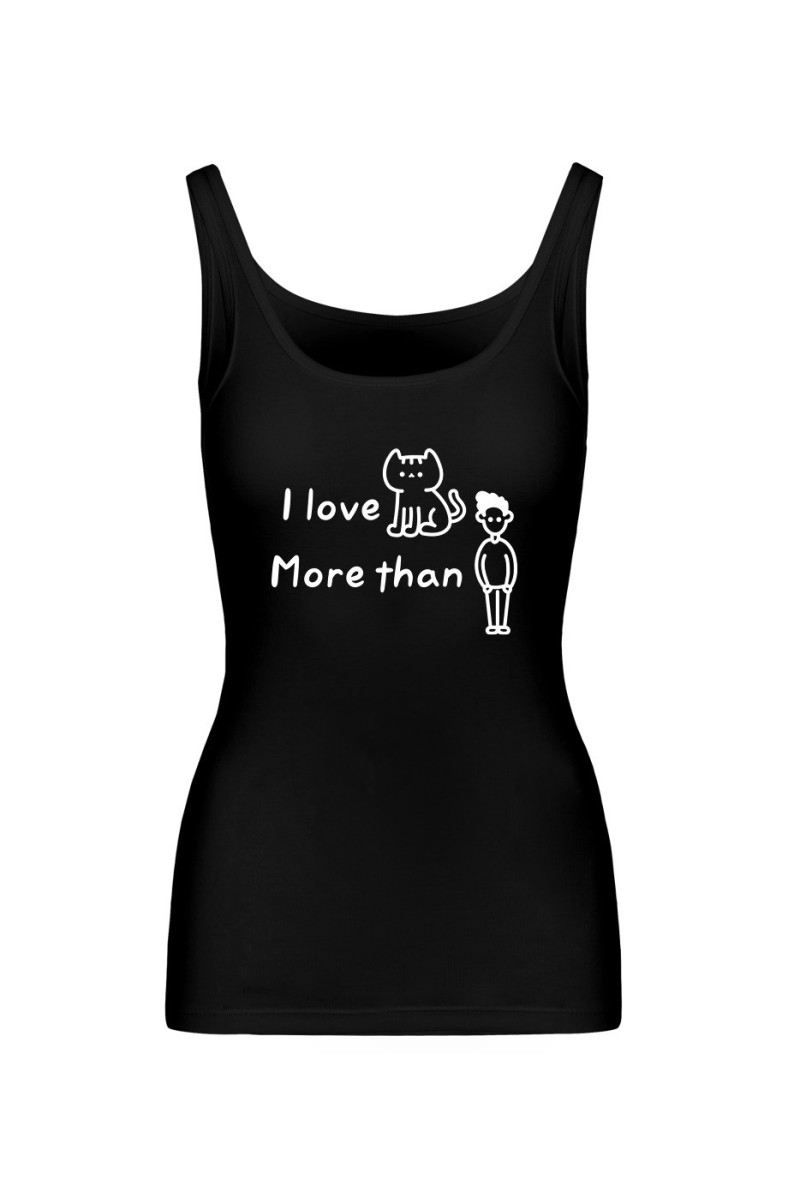 Koszulka Damska Tank Top I Love Cats More Than People