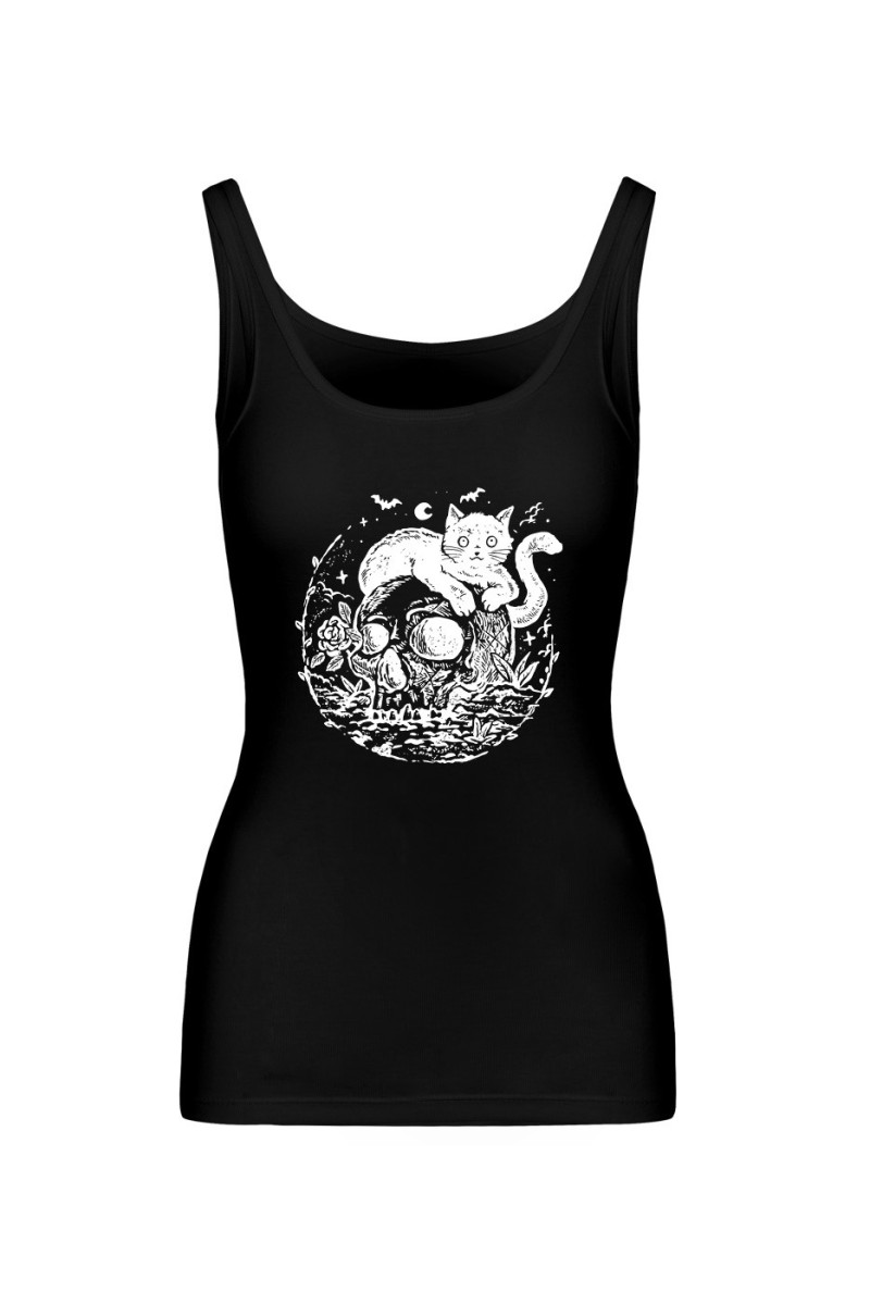 Koszulka Damska Tank Top Cat And Skull