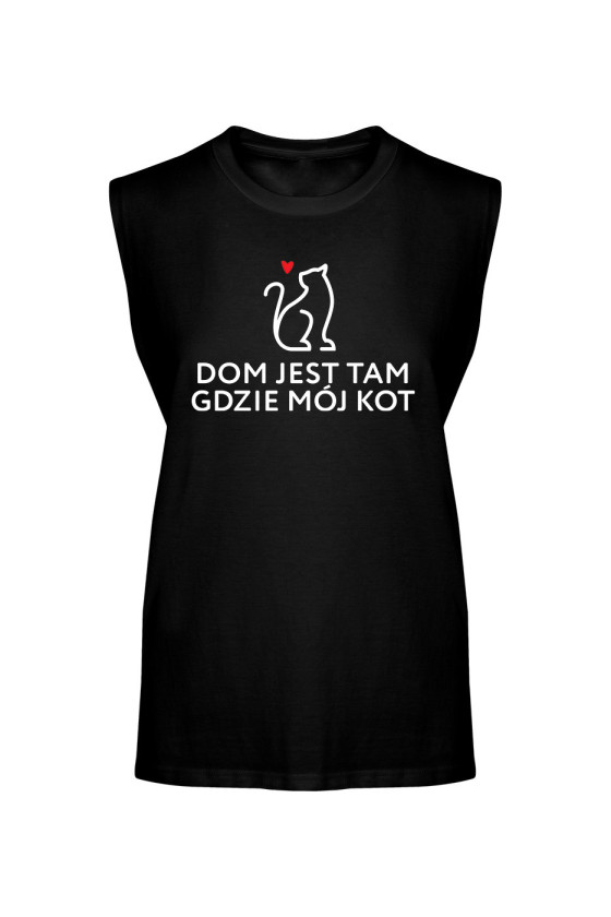 Koszulka Męska Tank Top Dom Jest Tam Gdzie Mój Kot