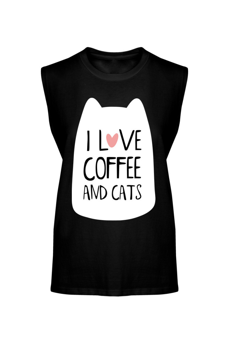 Koszulka Męska Tank Top I Love Coffee And Cats II