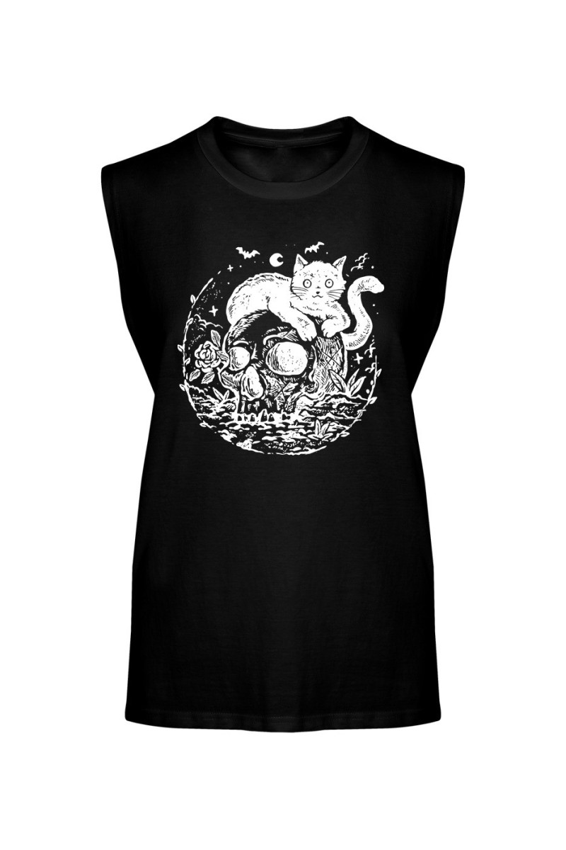 Koszulka Męska Tank Top Cat And Skull