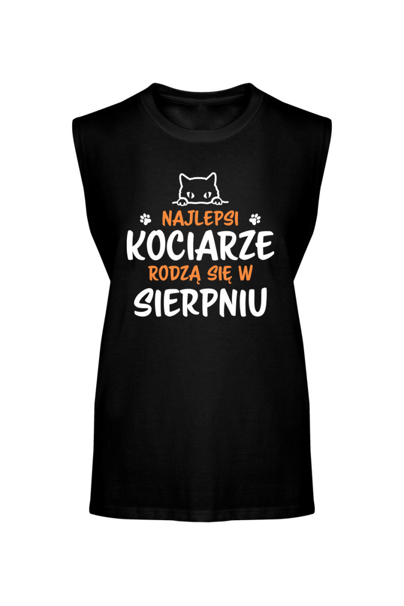 Koszulka Męska Tank Top Najlepsi Kociarze Rodzą się w Sierpniu