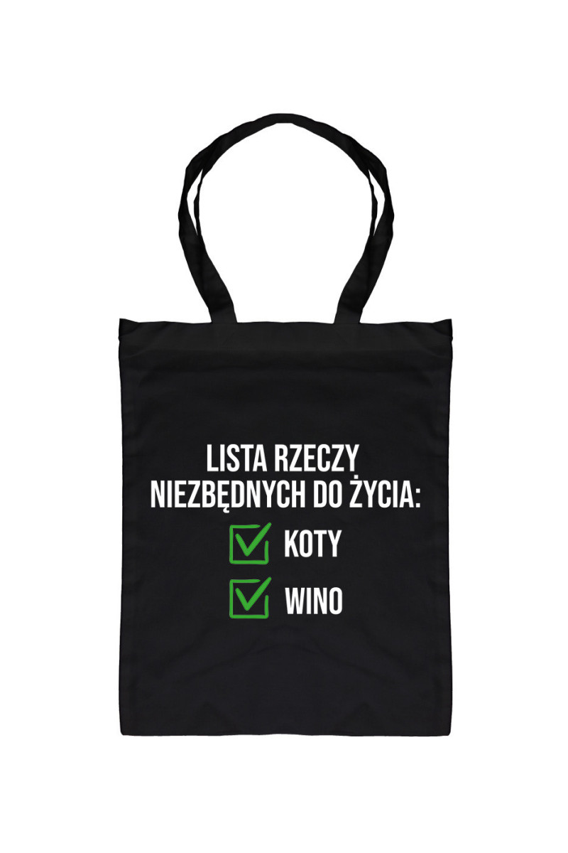 Torba Lista Rzeczy Niezbędnych Do Życia: Koty, Wino