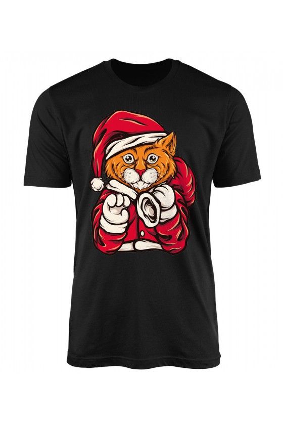 Koszulka Męska Świąteczny Kot