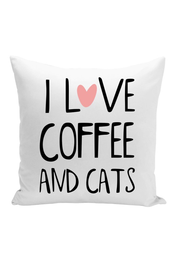 Poduszka I Love Coffee And Cats