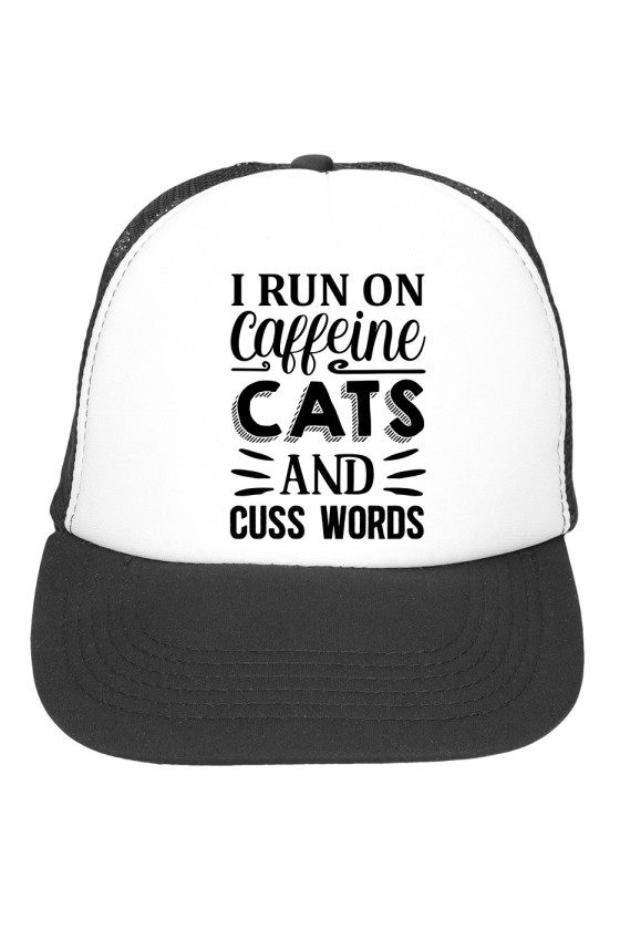 Czapka z daszkiem I Run On Caffeine, Cats And Cuss Words