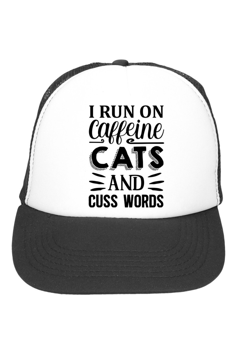Czapka z daszkiem I Run On Caffeine, Cats And Cuss Words