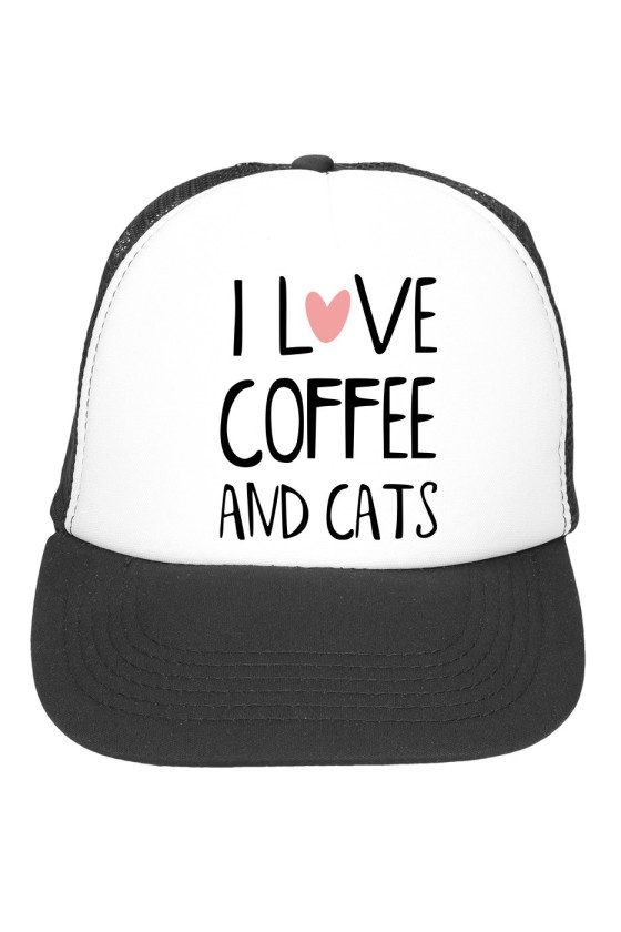 Czapka z daszkiem I Love Coffee And Cats