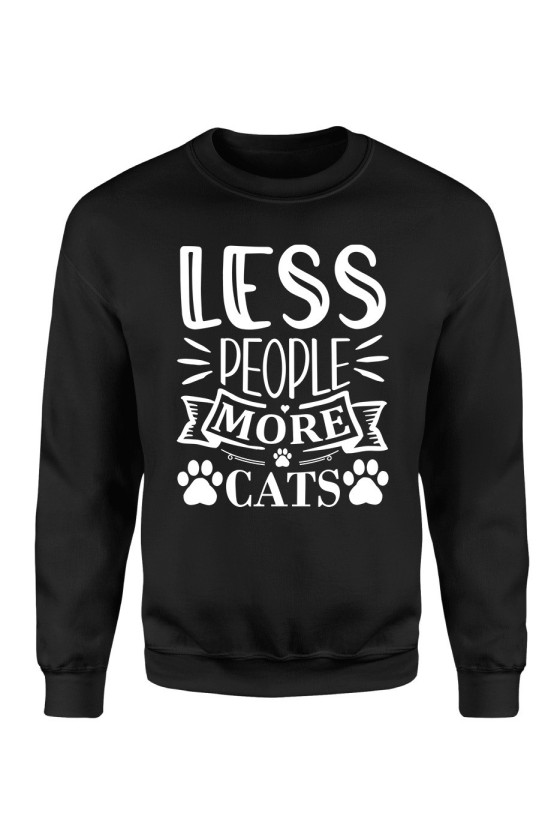 Bluza Damska Klasyczna Less People More Cats