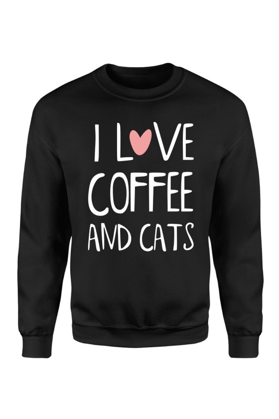 Bluza Damska Klasyczna I Love Coffee And Cats