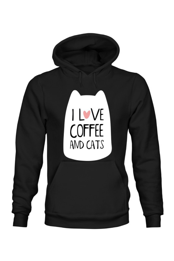 Bluza Damska z Kapturem I Love Coffee And Cats II
