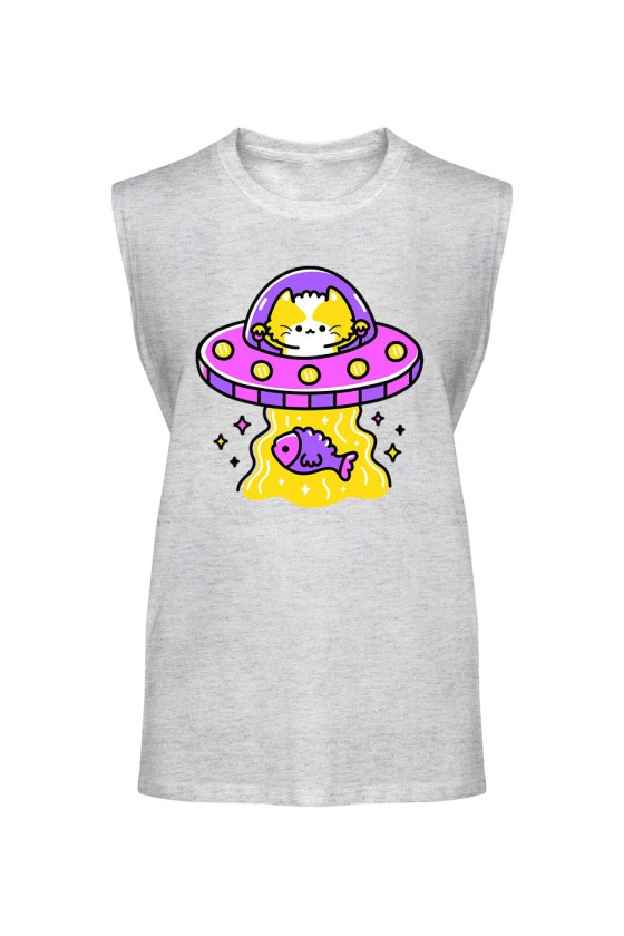 Koszulka Męska Tank Top Ufo Cat