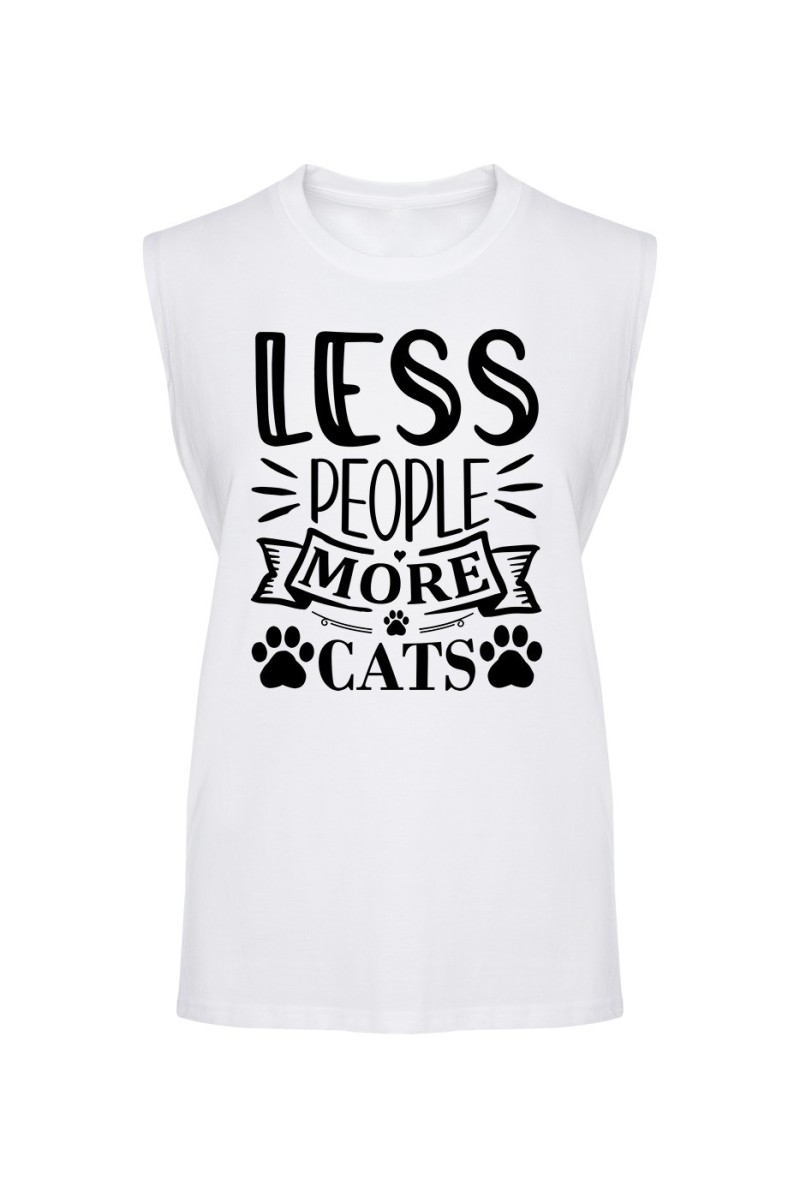 Koszulka Męska Tank Top Less People More Cats