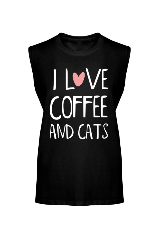 Koszulka Męska Tank Top I Love Coffee And Cats