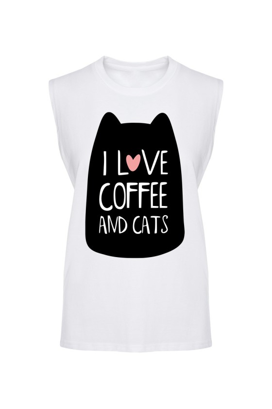 Koszulka Męska Tank Top I Love Coffee And Cats II
