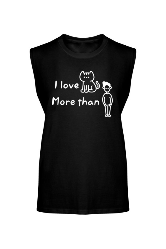 Koszulka Męska Tank Top I Love Cats More Than People
