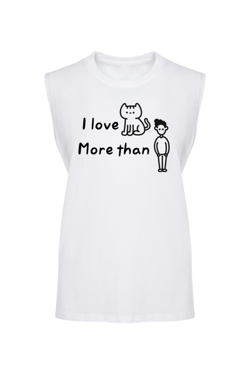Koszulka Męska Tank Top I Love Cats More Than People
