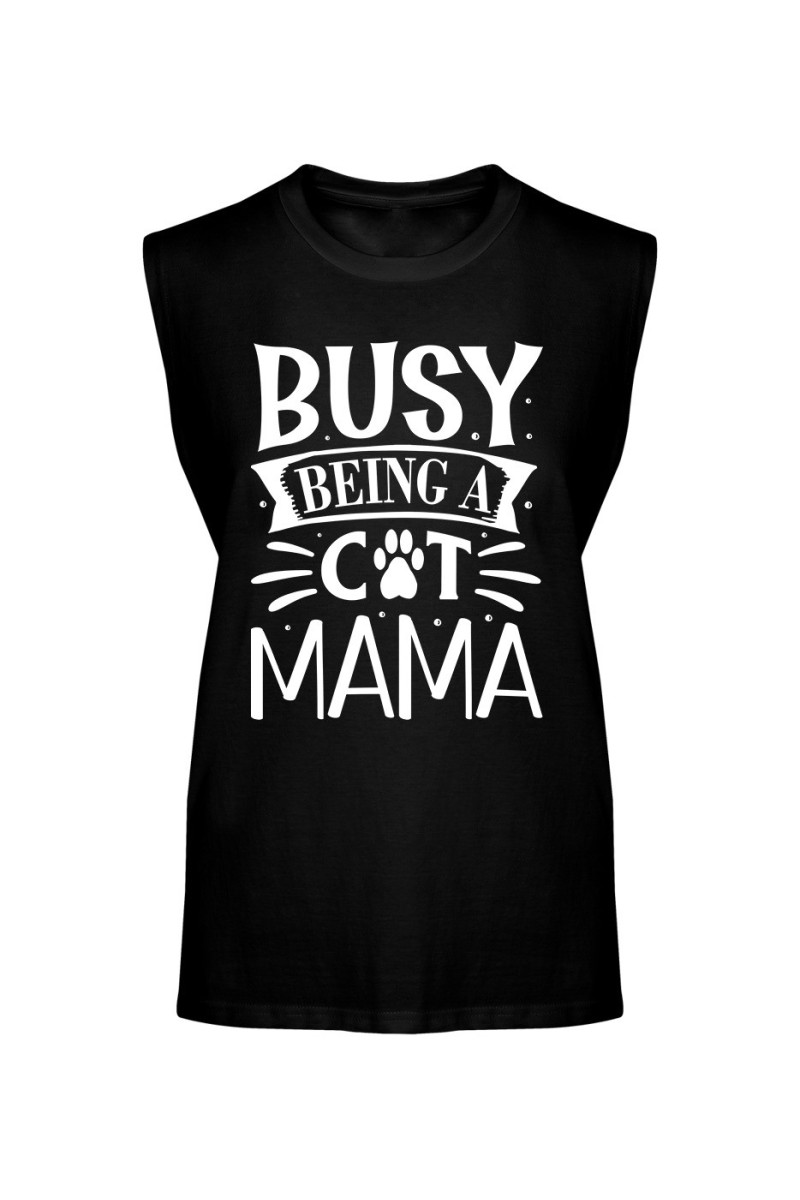 Koszulka Męska Tank Top Busy Being A Cat Mama