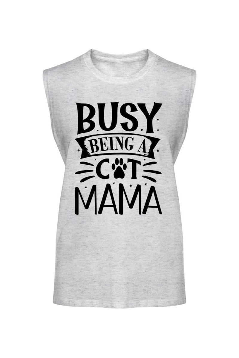 Koszulka Męska Tank Top Busy Being A Cat Mama