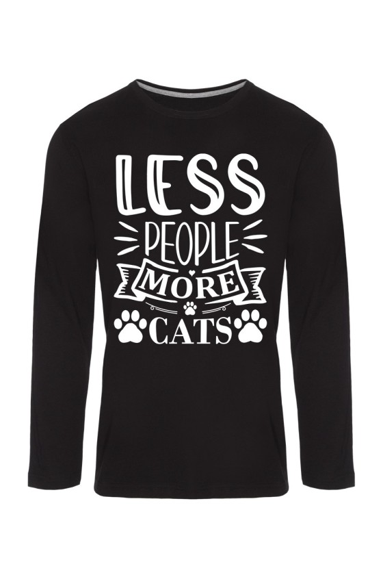 Koszulka Męska Longsleeve Less People More Cats