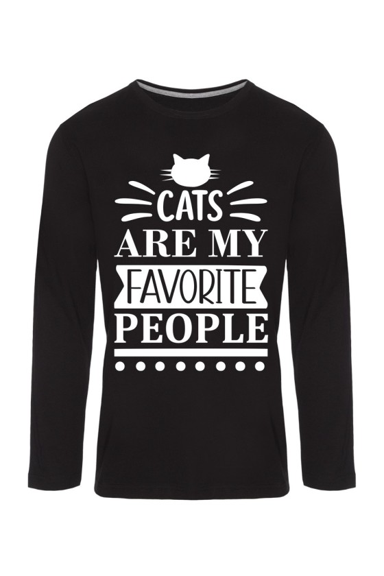 Koszulka Męska Longsleeve Cats Are My Favorite People