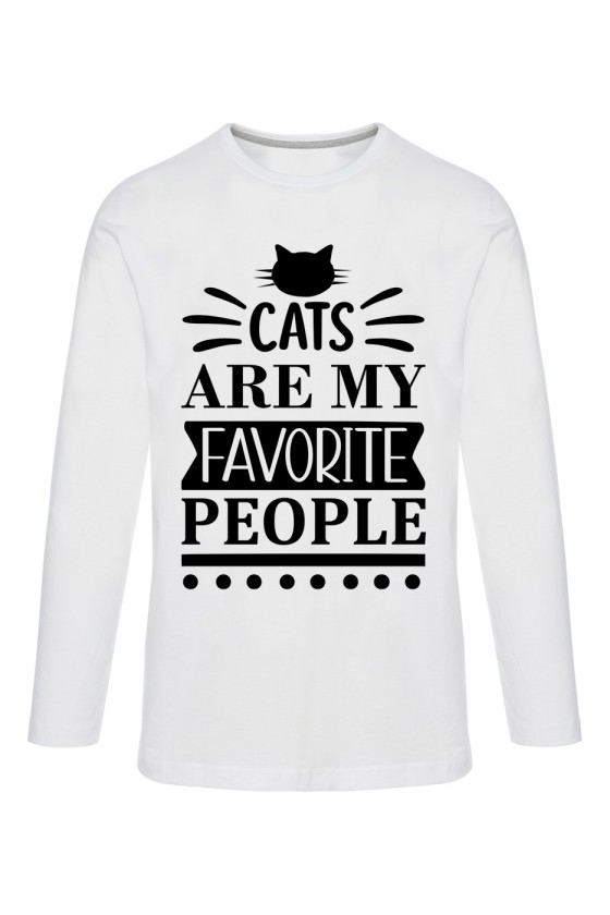 Koszulka Męska Longsleeve Cats Are My Favorite People