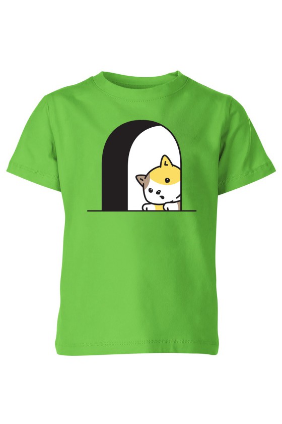 Koszulka Dziecięca Zerkający Kotek