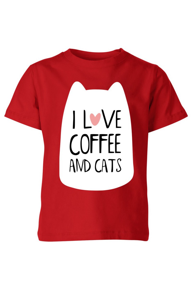 Koszulka Dziecięca I Love Coffee And Cats II