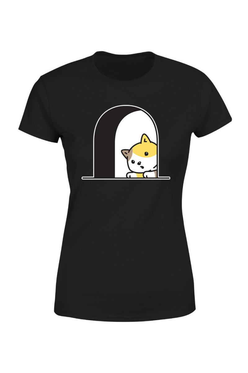Koszulka Damska Zerkający Kotek