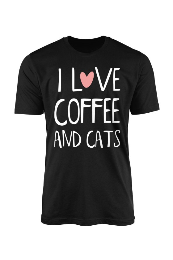 Koszulka Męska I Love Coffee And Cats