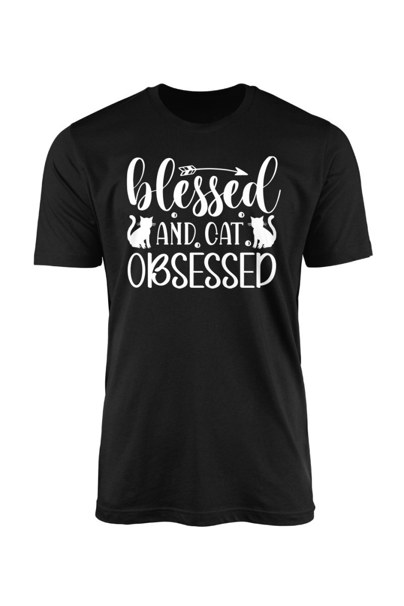 Koszulka Męska Blessed And Cat Obsessed