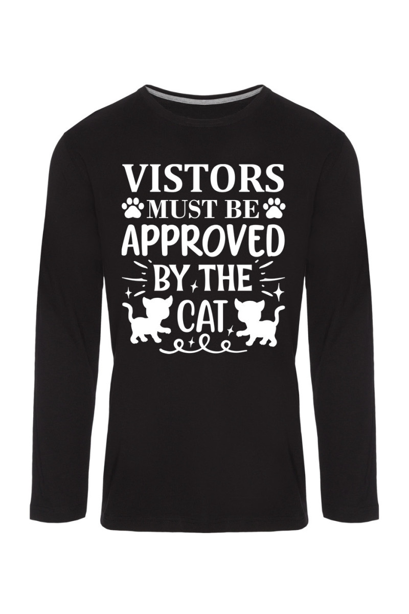 Koszulka Męska Longsleeve Visitors Must Be Approved By The Cat